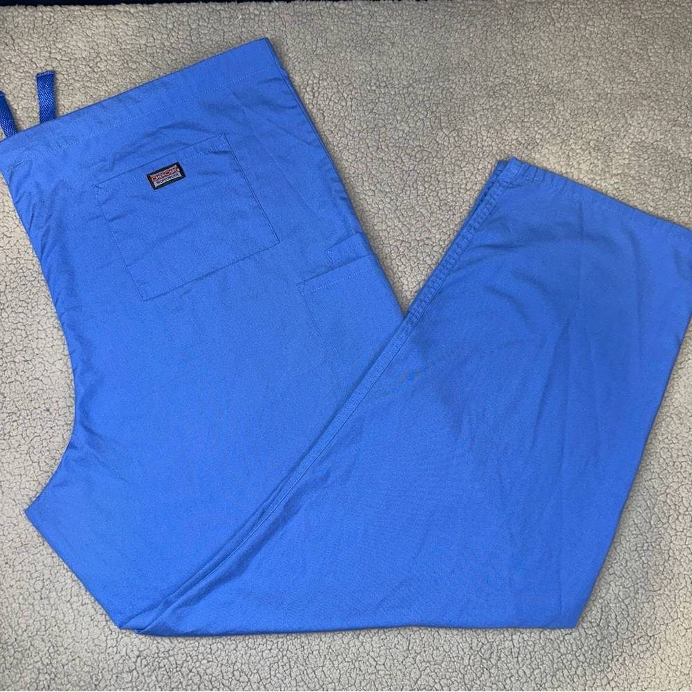 Cherokee Workwear Tie Waist Scrub Pants XL Blue #4100 Medical Unifor